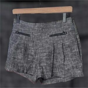 LOFT Tweed Flat Front Shorts Gray Size 0